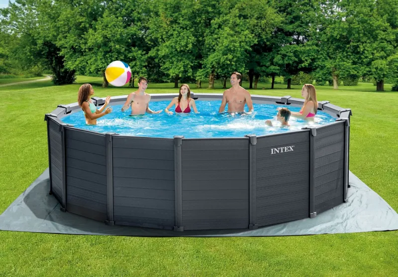 Intex Graphite Panel Pool - 478 X 124 Cm - Met Zandfilterpomp En Accessoires 5 Intex Graphite Panel Pool - 478 X 124 Cm - Met Zandfilterpomp En Accessoires - Afbeelding 5
