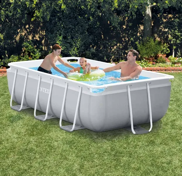 Intex Prism Frame Pool - 400 X 200 X 122 Cm - Met Filterpomp En Trap 2 Intex Prism Frame Pool - 400 X 200 X 122 Cm - Met Filterpomp En Trap - Afbeelding 2