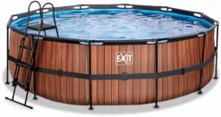EXIT TOYS EXIT Wood Zwembad - 450 X 122 Cm - Met Zandfilterpomp En Trap
