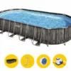 Bestway Power Steel Oval Zwembad - 732 X 366 X 122 Cm - Met Filterpomp En Accessoires