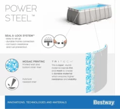 Bestway Power Steel Rectangular Zwembad - 412 X 201 X 122 Cm - Met Zandfilterpomp En Accessoires -zwembad benodigdheden winkel bestway power steel rectangular zwembad 412 x 201 x 122 cm set 17