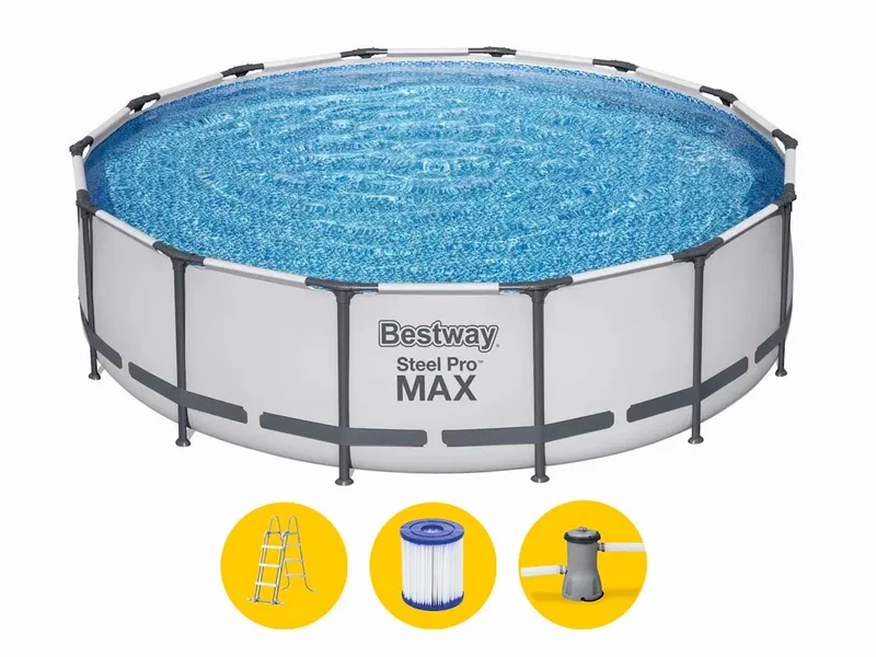 Bestway Steel Pro MAX Zwembad - 366 X 100 Cm - Met Filterpomp En Accessoires 1 Bestway Steel Pro MAX Zwembad - 366 X 100 Cm - Met Filterpomp En Accessoires
