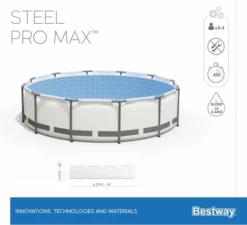 Bestway Steel Pro MAX Zwembad - 427 X 107 Cm - Met Filterpomp En Accessoires -zwembad benodigdheden winkel bestway steel pro max zwembad 427 x 107 cm set 18