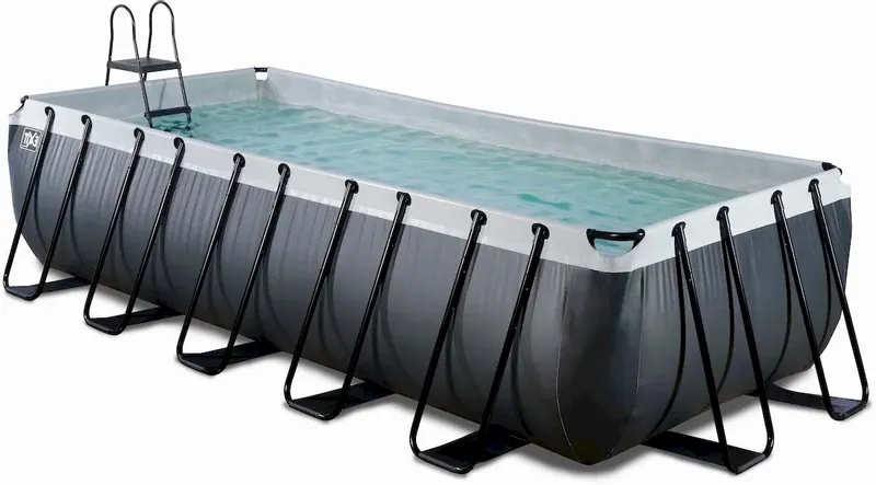 EXIT TOYS EXIT Black Leather Zwembad - 540 X 250 X 122 Cm - Met Zandfilterpomp En Trap 1 EXIT TOYS EXIT Black Leather Zwembad - 540 X 250 X 122 Cm - Met Zandfilterpomp En Trap